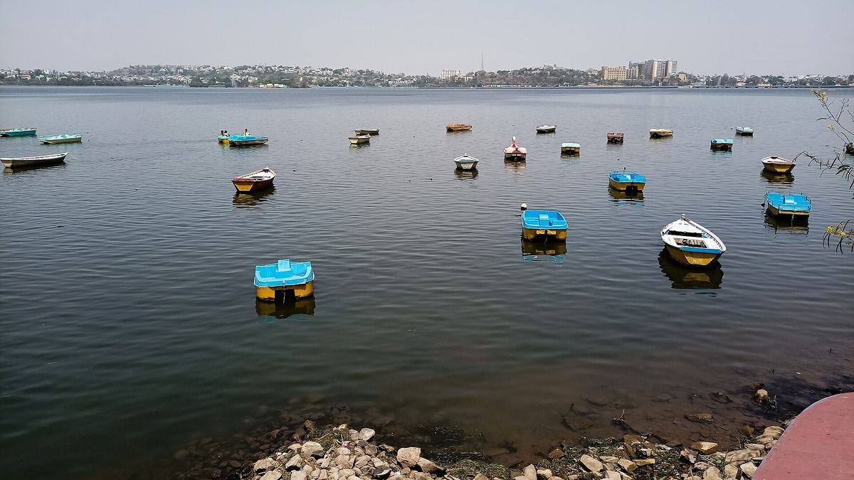 Boats on the Upper Lake in Bhopal, Madhya Pradesh