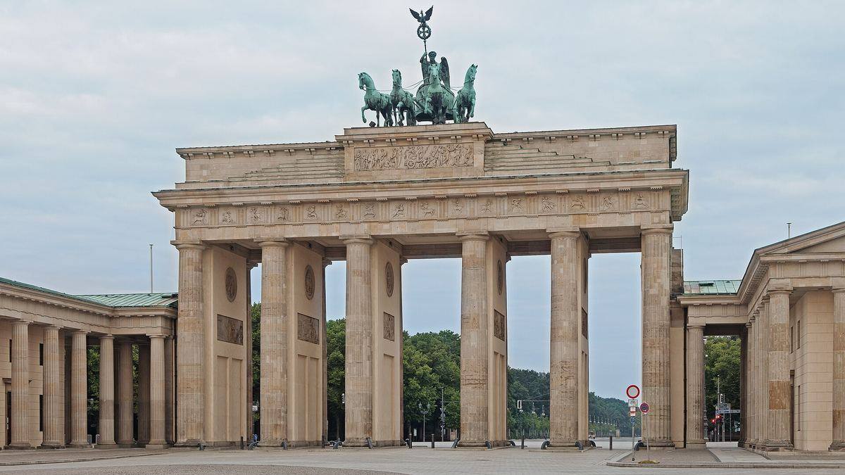 The Brandenburg Gate in Berlin in the morning